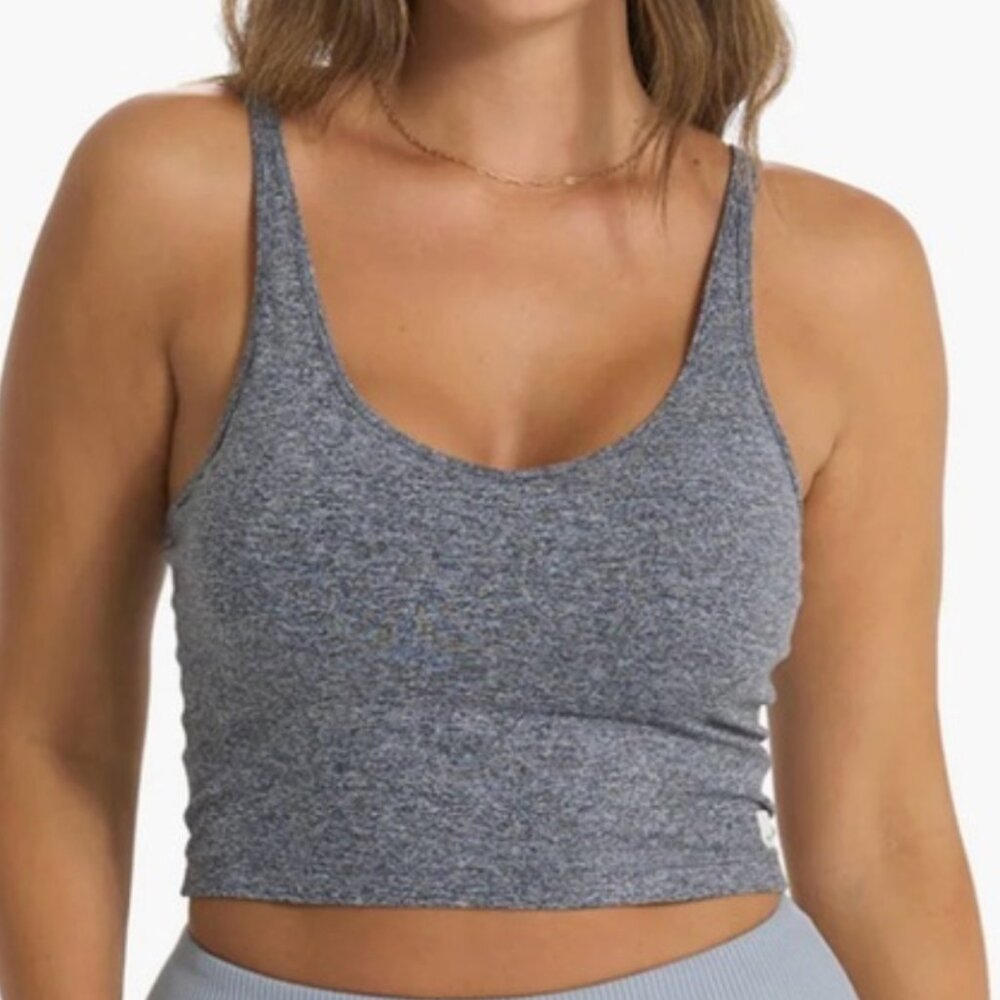 Vuori Halo Gray Heather Tank Crop Top XS